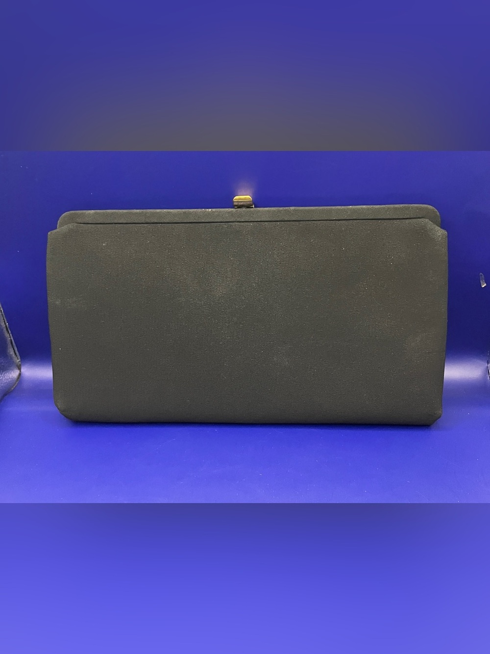 Vintage 1950s After Five by L&M Black Evening Clutch Purse with Coin Bag Gold